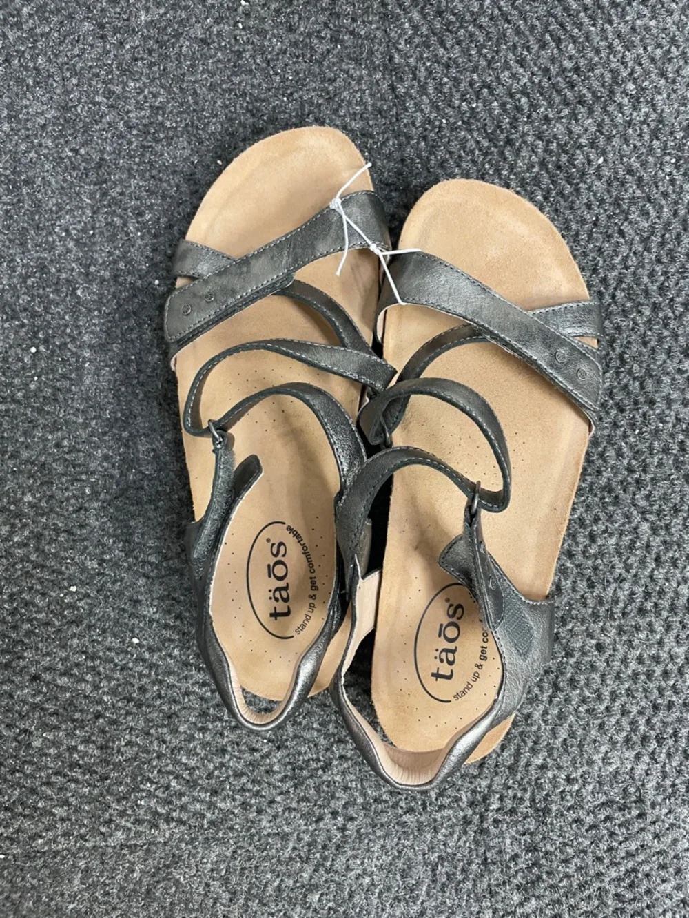 Taos Womens Grand Z Strappy Leather Metallic Ankle Strap Sandals - Picture 3 of 5